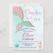 リトルマーメイドワンダーザシー1st誕生日パーティー 招待状 (正面)