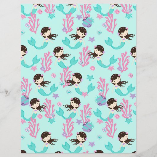 リトルマーメイド両面スクラップブック紙ブリュネ1 (正面)