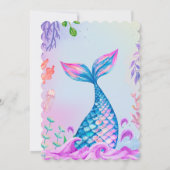 リトルマーメイド水中誕生日招待状 招待状 (裏面)