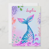 リトルマーメイド水中誕生日招待状 招待状 (裏面)