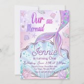 リトルマーメイド誕生日アンダーザシーパーティー 招待状 (正面)