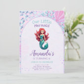 リトルマーメイド誕生日招待状 招待状 (スタンド正面)