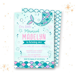 リトルマーメイド誕生日招待状 招待状