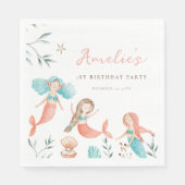 リトルマーメイド誕生日 スタンダードランチョンナプキン (正面)