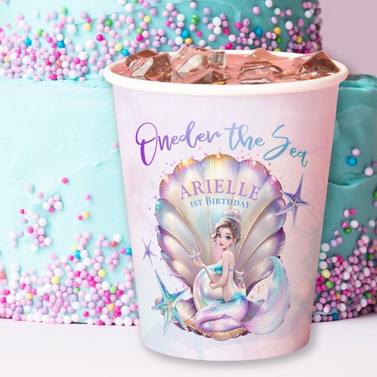リトルマーメイド1st誕生日ワンダーザシーマーメイド 紙コップ