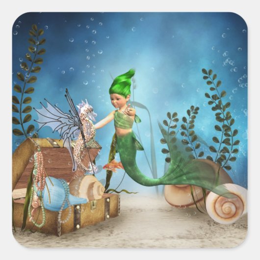 リトルマーメイド4シール スクエアシール (正面)