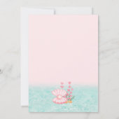 リトルマーメイド ダークヘア ピンクの女の子 誕生日 招待状 (裏面)