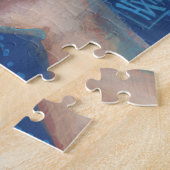 リトルマーメイド、水中ファンタジーアート、ピンクブルー ジグソーパズル (側面)