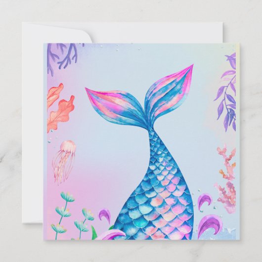 リトルマーメイド 水中誕生日招待状 (裏面)