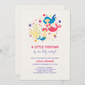 リトルマーメンシーアブリージーベビーシャワー招待状 招待状 (正面/裏面)