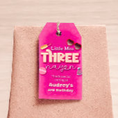 リトルミススリーのギフトタグ - 女の子の3歳の誕生日プレゼントタグ ギフトタグ