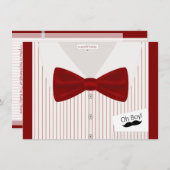 リトルミスターボウタイベビーシャワー招待状 招待状 (正面/裏面)