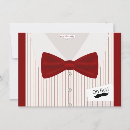 リトルミスターボウタイベビーシャワー招待状 招待状 (正面)