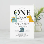 リトルミスターワンダーフル恐竜の少年誕生日 招待状 (スタンド正面)