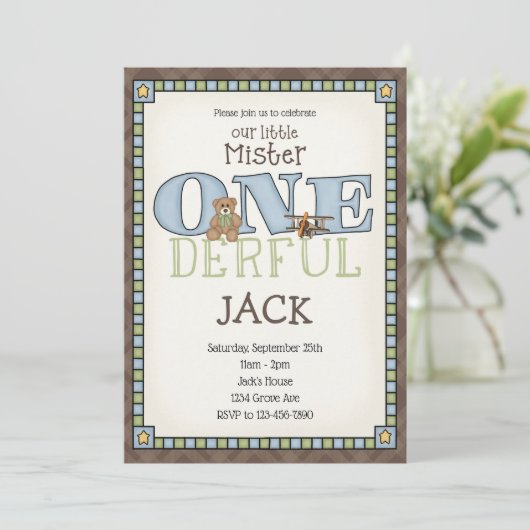 リトルミスターワンダーフル誕生日招待状 招待状 (スタンド正面)