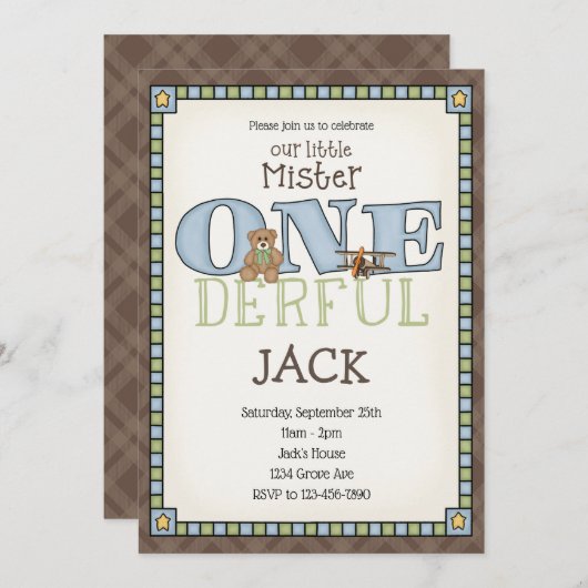 リトルミスターワンダーフル誕生日招待状 招待状 (正面/裏面)