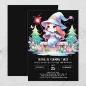 リトルミスティックウィザード誕生日 招待状 (正面/裏面)