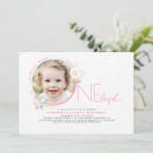 リトルミスワンダフルキュート1歳誕生日写真 招待状 (スタンド正面)