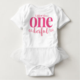 リトルミスワンダフルファーストバースデイトゥトゥ ベビーボディスーツ