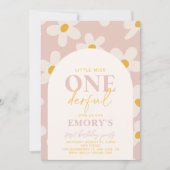 リトルミスワンダフル招待状 | レトロフラワー 招待状 (正面)