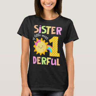 リトルミスワンダフル1歳の誕生日を迎えたお姉さんと太陽 Tシャツ