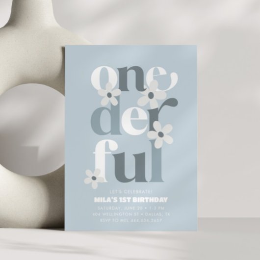 リトルミスワンダフル グルーヴィー デイジー 1歳の誕生日 招待状