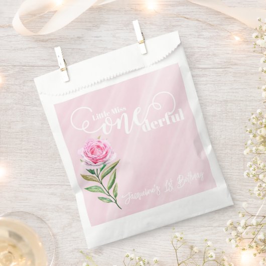 リトルミスワンダフル 1歳の誕生日 フェイバーバッグ (クリップ留めされた状態)