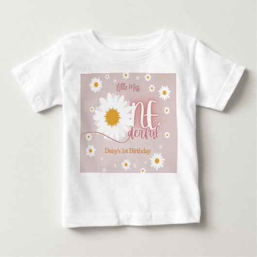 リトルミスワンダフル 1歳誕生日 ベビーTシャツ (正面)