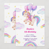 リトルミス スターナー ピンクの誕生日招待状 招待状 (正面/裏面)