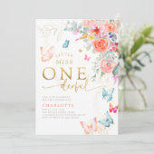 リトルミス バタフライガール 1歳の誕生日パーティー 招待状 (スタンド正面)