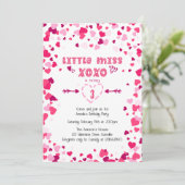 リトルミス XOXO ピンクラブハーツ ガールズバースデー 招待状 (スタンド正面)