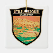 リトルミズーリ州パークノースダコタヴィンテージ セラミックオーナメント (裏面)