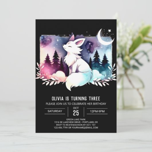 リトルミニマリストウルフ誕生日 招待状 (スタンド正面)