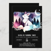 リトルミニマリストウルフ誕生日 招待状 (正面/裏面)