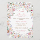 リトルミラクルパステルフラワーズベビーシャワー 招待状 (正面/裏面)