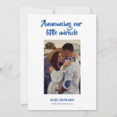 リトルミラクルブルー写真妊娠のお知らせ 招待状 (正面)