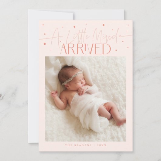 リトルミラクル クリスマス ピーチ フォト 出生 案内状 (正面)