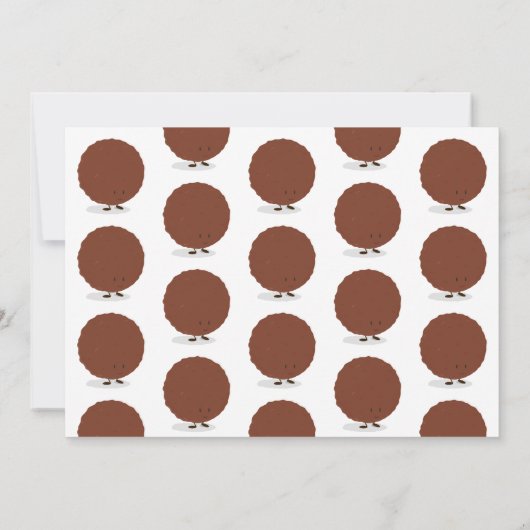 リトルミートボール1枚フォトファースト誕生日 招待状 (裏面)