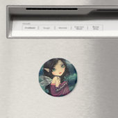 リトルムーンビッグアイフェアリーファンタジーアート マグネット (インサイチュ (食洗機))