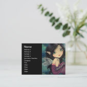 リトルムーンビッグアイフェアリーファンタジーアート 名刺 (スタンド正面)