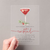 リトルメリーカクテルマルティーニホリデーパーティー アクリル招待状 (インサイチュ (ポータブル))