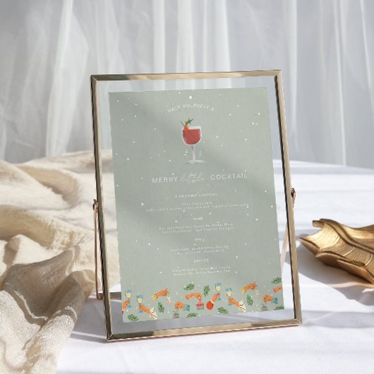 リトルメリーカクテル レトロ| Christmas Drink ポスター