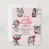 リトルメリーカクテルlレッド&赤面ピンクホリデイ 招待状 (正面)