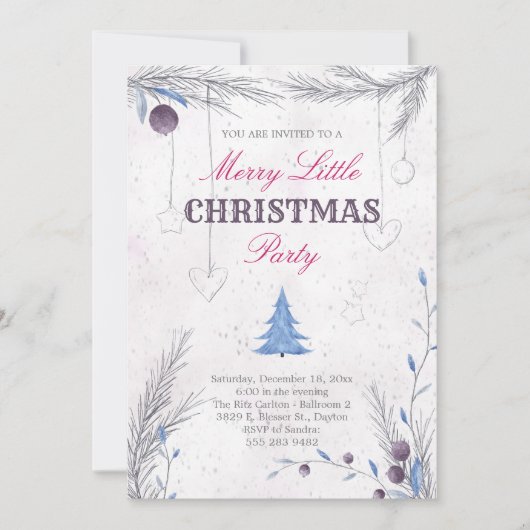リトルメリークリスマスパーティの招待状 招待状 (正面)