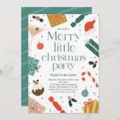 リトルメリークリスマスパーティーホリデーパーティー 招待状 (正面/裏面)