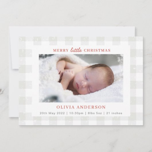 リトルメリークリスマスフォトコラージホリデー誕生 案内状 (正面)