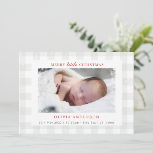 リトルメリークリスマスフォトコラージホリデー誕生 案内状 (スタンド正面)