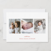 リトルメリークリスマスフォトコラージホリデー誕生 案内状 (裏面)