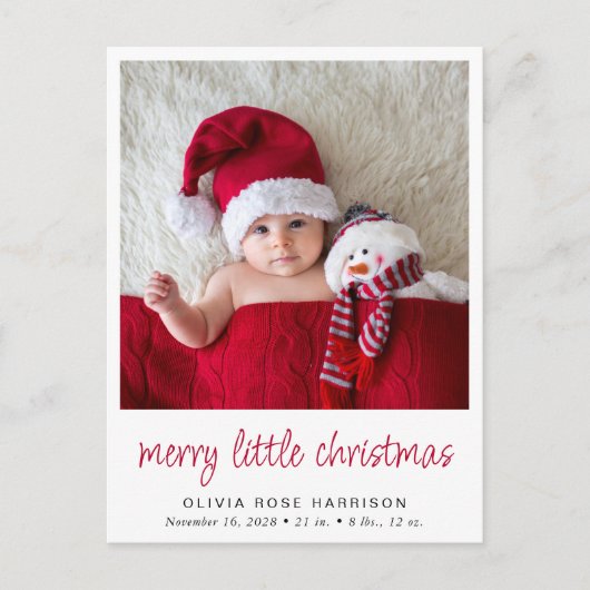リトルメリークリスマスフォト誕生 案内ポストカード (正面)