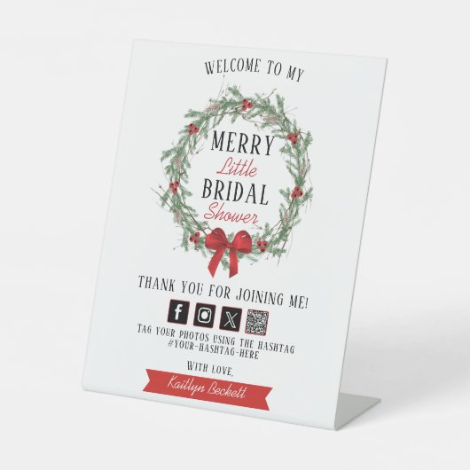 リトルメリークリスマスブライダルシャワーへようこそ 台座サイン (正面)